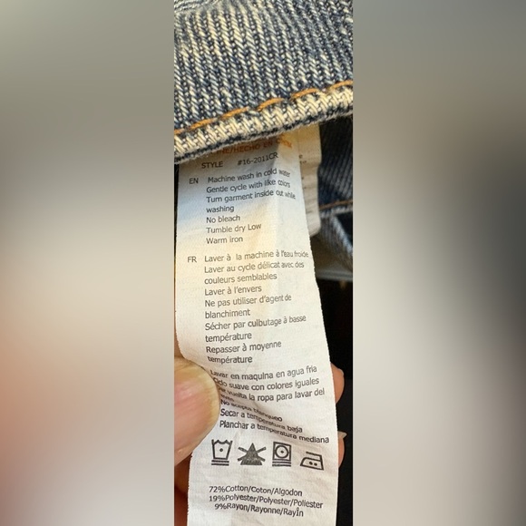 Mom Refuge Denim distressed cropped straight leg medium wash denim jeans size 0 - Picture 7 of 15